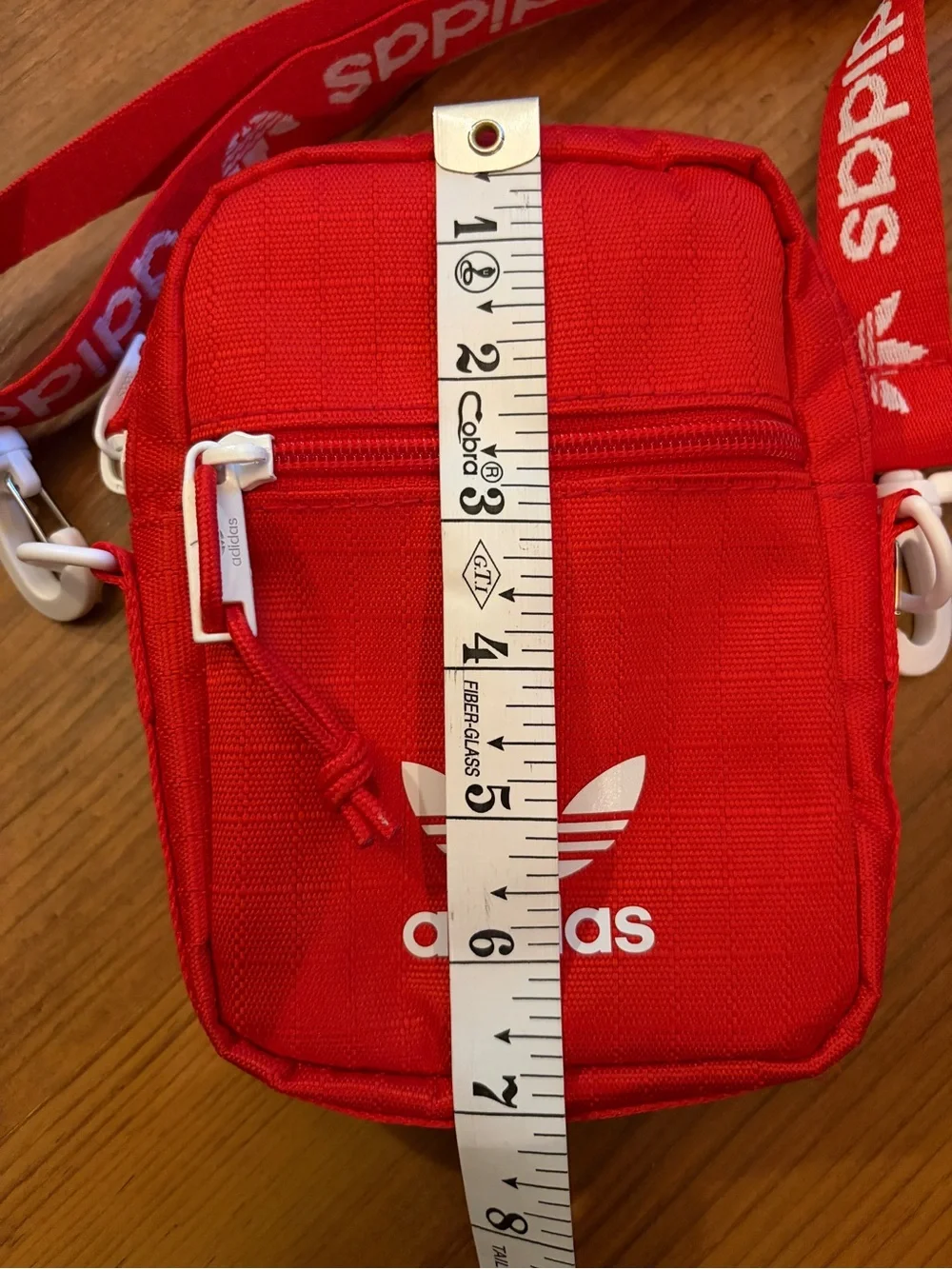 Adidas mini crossbody purse bag red